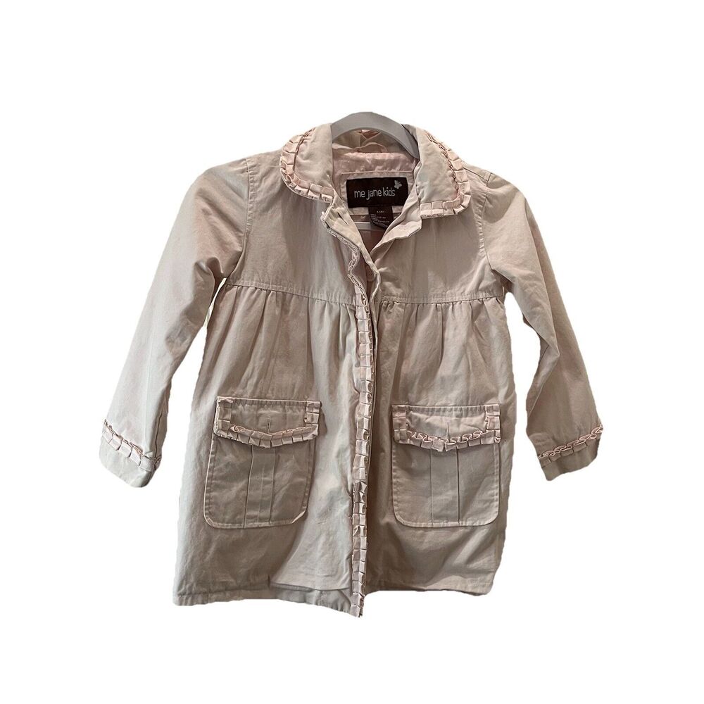 Me Jane Kids Light Pink Peacoat Girls Jacket Hooded Button Youth Size 6 (L)